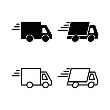 Teslimat simgesi vektörü. Hızlı dağıtım simgesi gönderiliyor