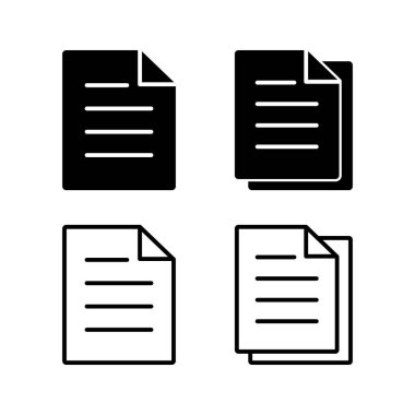 Belge simgesi vektörü. Kağıt ikonu. Dosya Simgesi