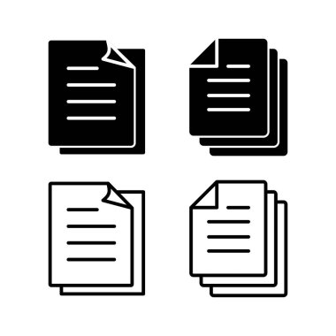 Belge simgesi vektörü. Kağıt ikonu. Dosya Simgesi