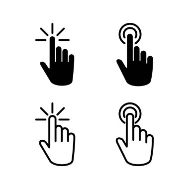 Simge vektörüne elle tıkla. Parmak tıklama simgesi. noktalama simgesi