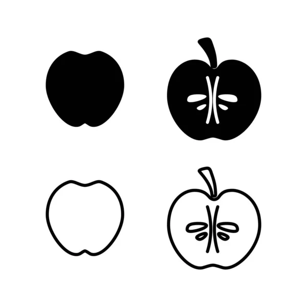 Icono Apple Vector Símbolo Manzana — Vector de stock