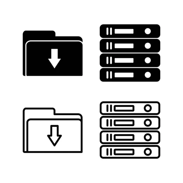 Archive Icône Vecteur Archive Icône Stockage Vecteur Icône Dossiers — Image vectorielle