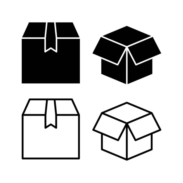 Box Symbol Vektor Kastenschild Lieferpaket Paketkasten — Stockvektor