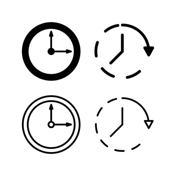 Uhr Symbol Zeitsymbolvektor Uhr Ikone Trendigen Flachen Stil — Stockvektor