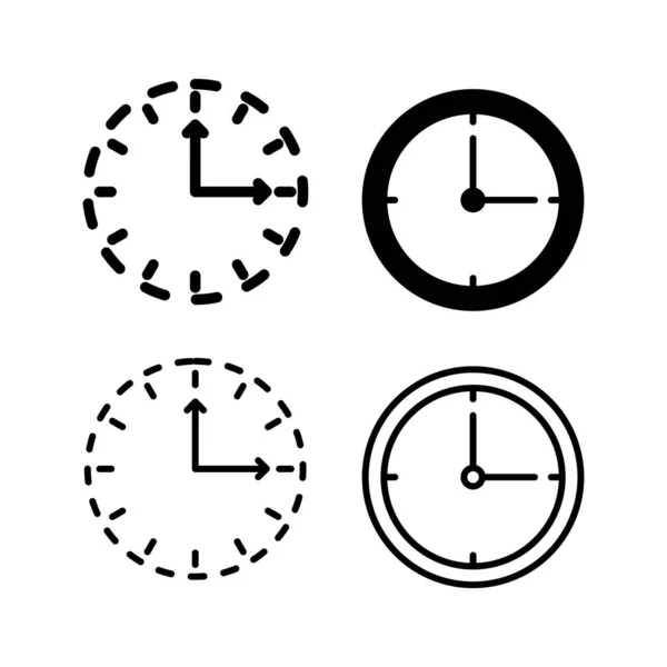 时钟图标 时间图标向量 流行平板风格的时钟图标隔离 — 图库矢量图片