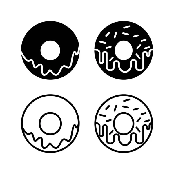 Icône Donut Vecteur Icône Beignet Logo Beignet — Image vectorielle
