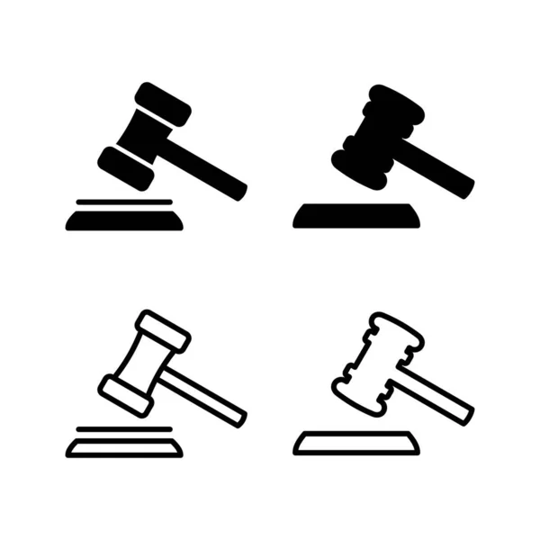 Gavel Ikon Vektörü Yargıç Tokmak Ikonu Açık Arttırma Çekici — Stok Vektör