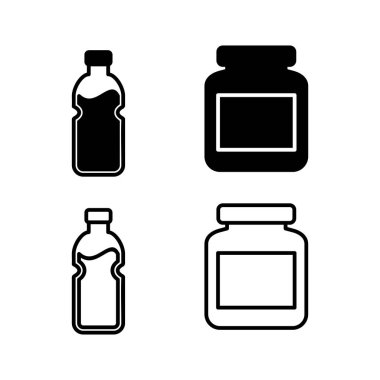 Şişe ikonu vektörü. Moda düz dizaynlı şişe simgesi