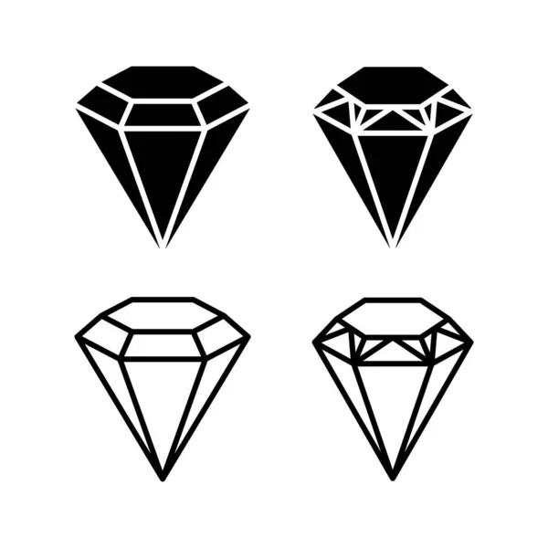 Icono Diamante Vector Icono Gema Piedra Cristalina — Vector de stock