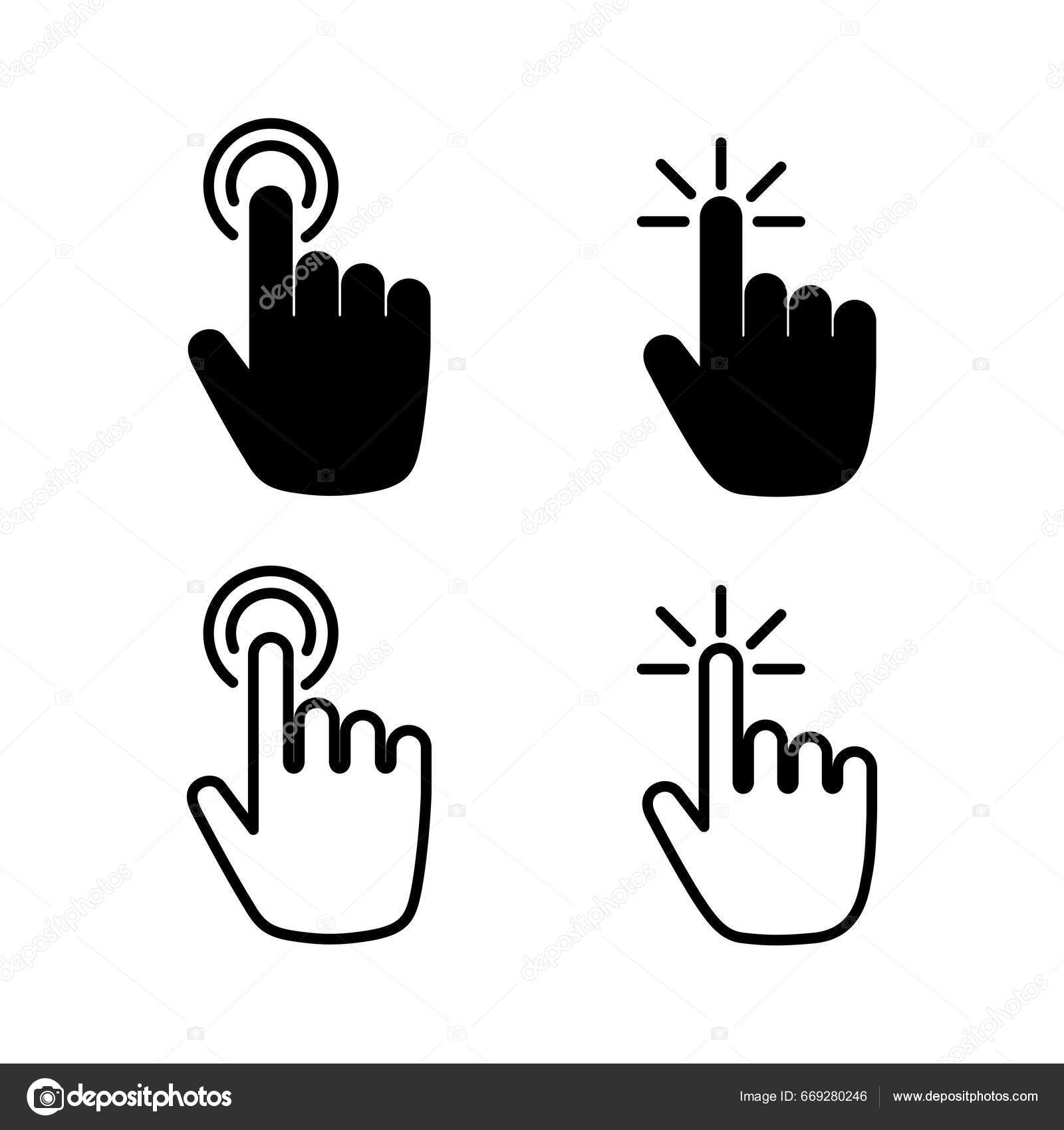 아이콘 벡터를 클릭하 손가락 아이콘을 클릭합니다 포인터 아이콘 스톡 벡터 - ©zo3listic 669280246, image size:1600x1700