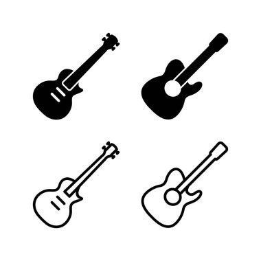 Gitar ikonu vektörü. müzik aleti işareti