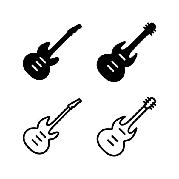 Gitarrikon Vektor Musikinstrumenttecken — Stock vektor