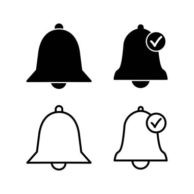 Düz moda Bell Simgesi vektörü izole edildi. Bildirim sembolü web sitesi tasarımı