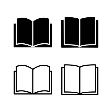 Kitap ikonu vektörü. Kitap vektör simgesini aç.