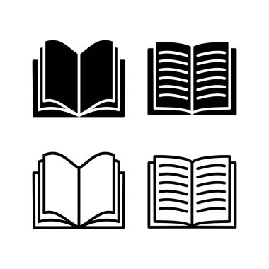 Kitap ikonu vektörü. Kitap vektör simgesini aç.
