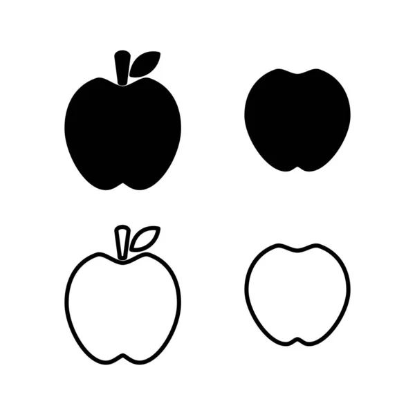 Яблочный Вектор Значка Яблочный Символ — стоковый вектор