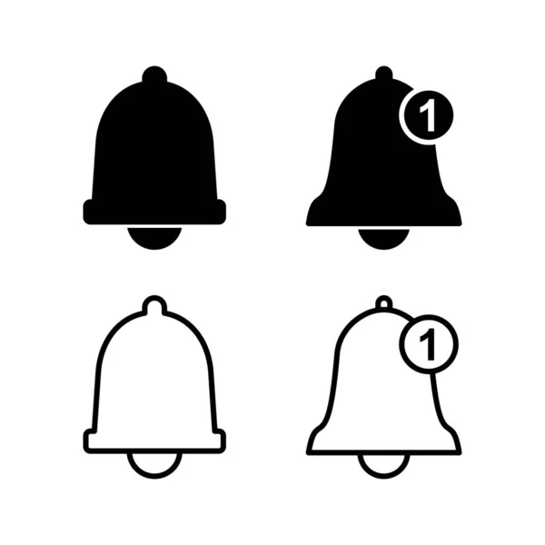 Bell Icon Vektor Dalam Gaya Trendi Datar Terisolasi Simbol Pemberitahuan - Stok Vektor