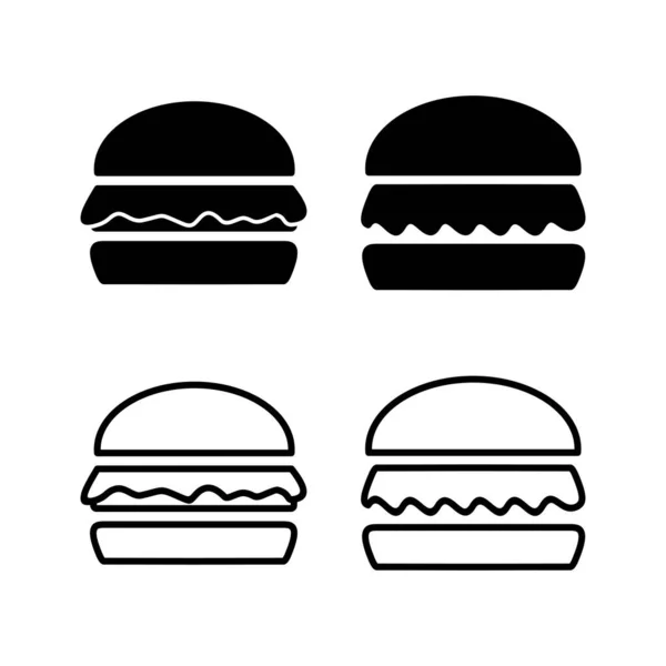 Burger Icon Vektor Hamburger Logo Symbol Fast Food Ikone — Stockvektor