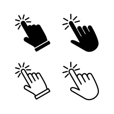 Simge vektörüne elle tıkla. Parmak tıklama simgesi. noktalama simgesi