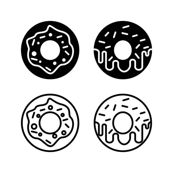 Icône Donut Vecteur Icône Beignet Logo Beignet — Image vectorielle