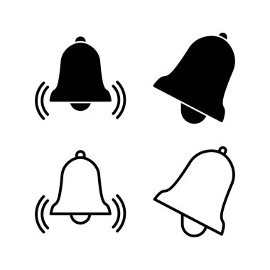 Düz moda Bell Simgesi vektörü izole edildi. Bildirim sembolü web sitesi tasarımı