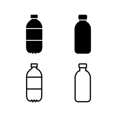 Şişe ikonu vektörü. Moda düz dizaynlı şişe simgesi