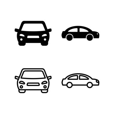 Araba ikonu vektörü. Araba tabelası. Sedan.