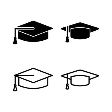 Eğitim ikonu vektörü. mezuniyet kapsülü vektörü