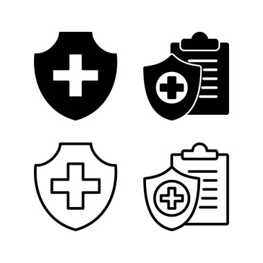 Sağlık sigortası ikonu vektörü. tıbbi sigorta simgesi