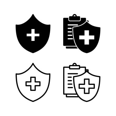 Sağlık sigortası ikonu vektörü. tıbbi sigorta simgesi