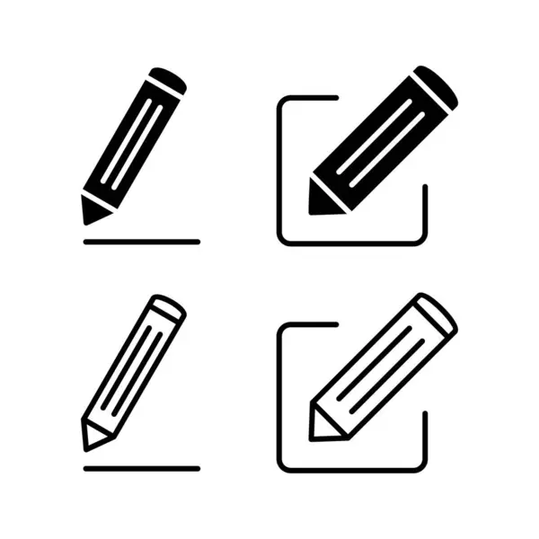 Editar Vector Icono Editar Signo Símbolo Del Documento Lápiz — Archivo Imágenes Vectoriales
