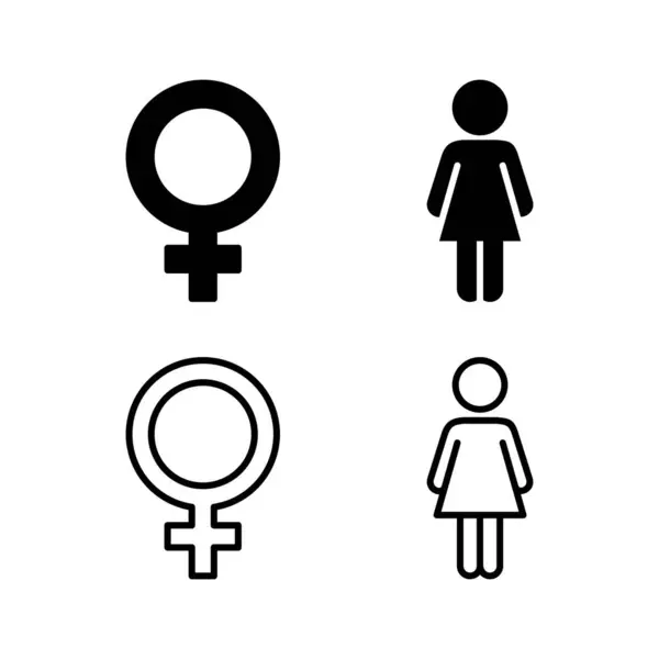 Weiblicher Symbolvektor Toiletten Symbol Toilettenschild Geschlecht — Stockvektor