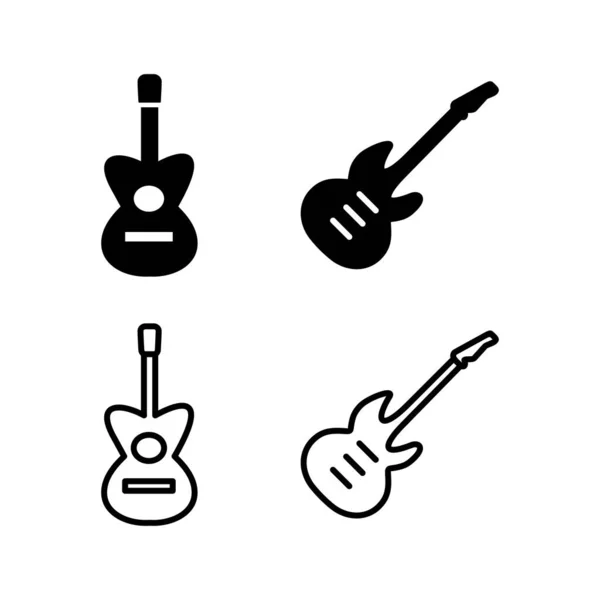 Icon Vektor Für Gitarre Musikinstrumentenschild — Stockvektor