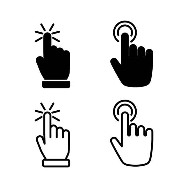 Icon Vektor Handklick Klicken Sie Auf Das Finger Symbol Zeiger — Stockvektor