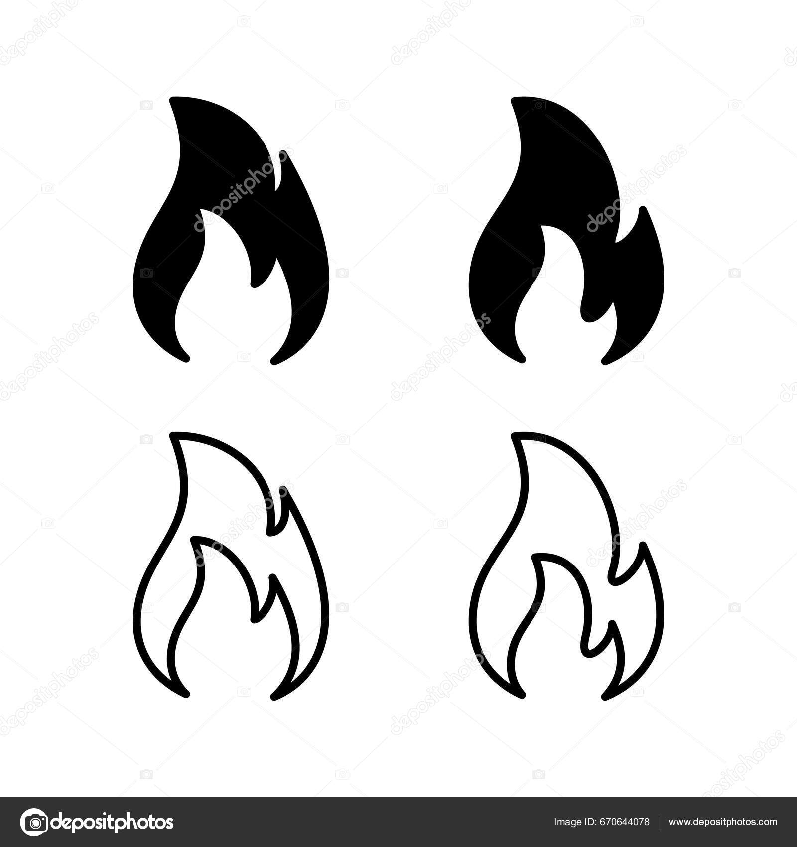 ícone De Fogo Chama Quente Luz De Incêndio Em Explosão Ilustração