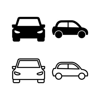 Araba ikonu vektörü. Araba tabelası. Sedan.