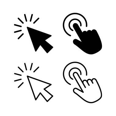 Simge vektörüne tıklayın. İmleç simgesi vektörü. işaret işareti