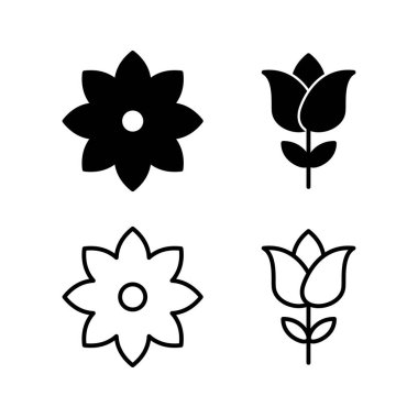 Çiçek ikonu vektörü. Çiçek ikonu. çiçek logosu