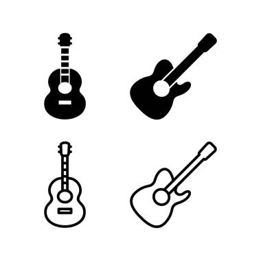 Gitar ikonu vektörü. müzik aleti işareti