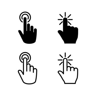 Simge vektörüne elle tıkla. Parmak tıklama simgesi. noktalama simgesi