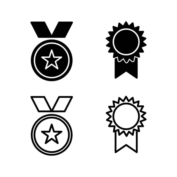 Osiągnąć Wektor Ikony Wektor Medalu Nagroda Certyfikat Zatwierdzona — Wektor stockowy