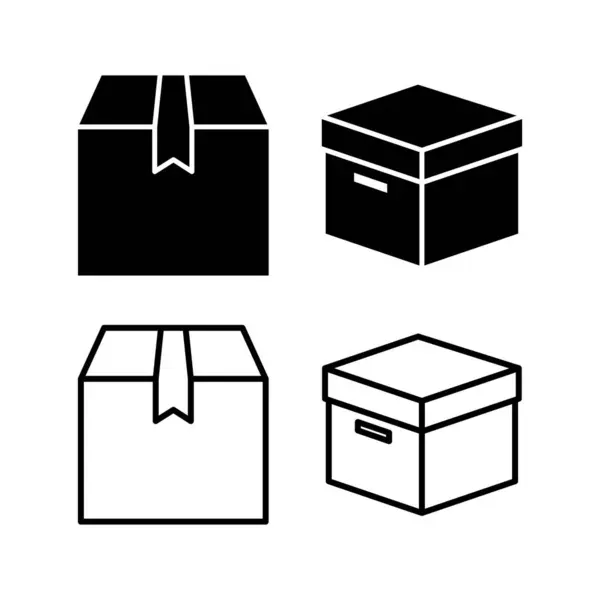 Boîte Icône Vecteur Panneau Colis Livraison Boîte Colis — Image vectorielle