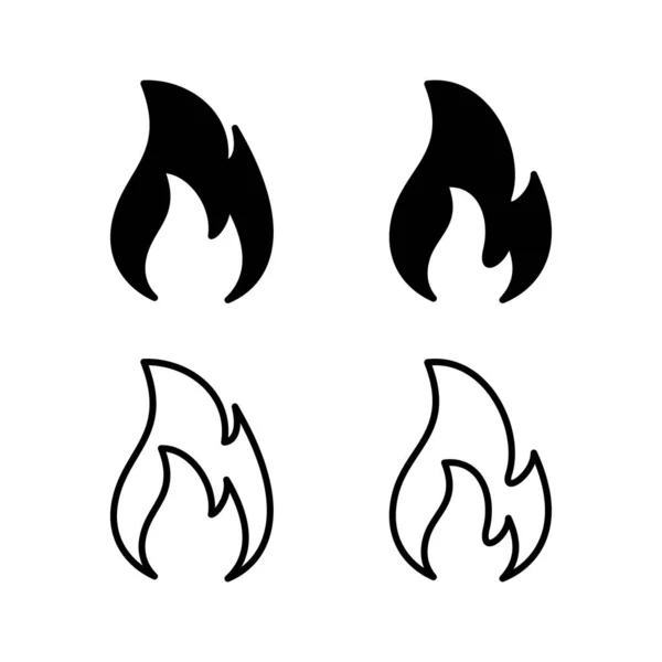 Simge Vektörünü Ateşle Ateş Alev Simgesi — Stok Vektör
