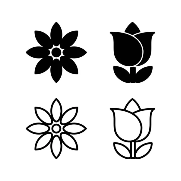 Çiçek Ikonu Vektörü Çiçek Ikonu Çiçek Logosu — Stok Vektör