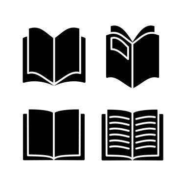 Kitap ikonu vektörü. Kitap vektör simgesini aç.
