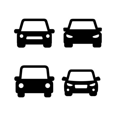 Araba ikonu vektörü. Araba tabelası. Sedan.