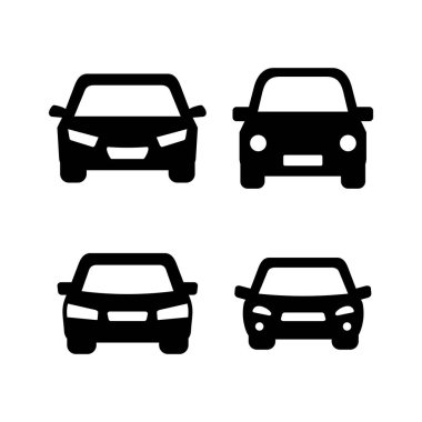 Araba ikonu vektörü. Araba tabelası. Sedan.