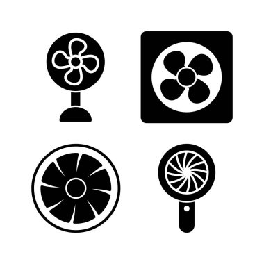 Hayran ikonu vektörü. Hava üfleyici simgesi. Pervane. tavan