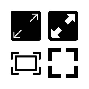 Tam ekran simge vektörü. tam ekran simgesini genişlet