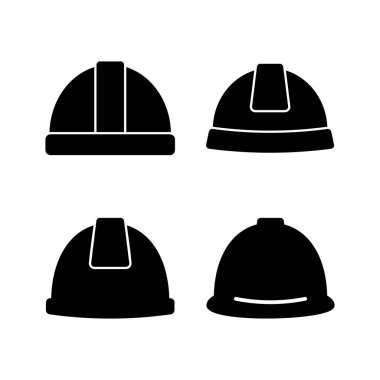 Kask simgesi vektörü. güvenlik başlığı simgesi